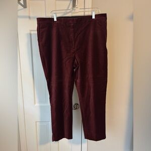Ann Taylor Deep Red Velvet Trousers